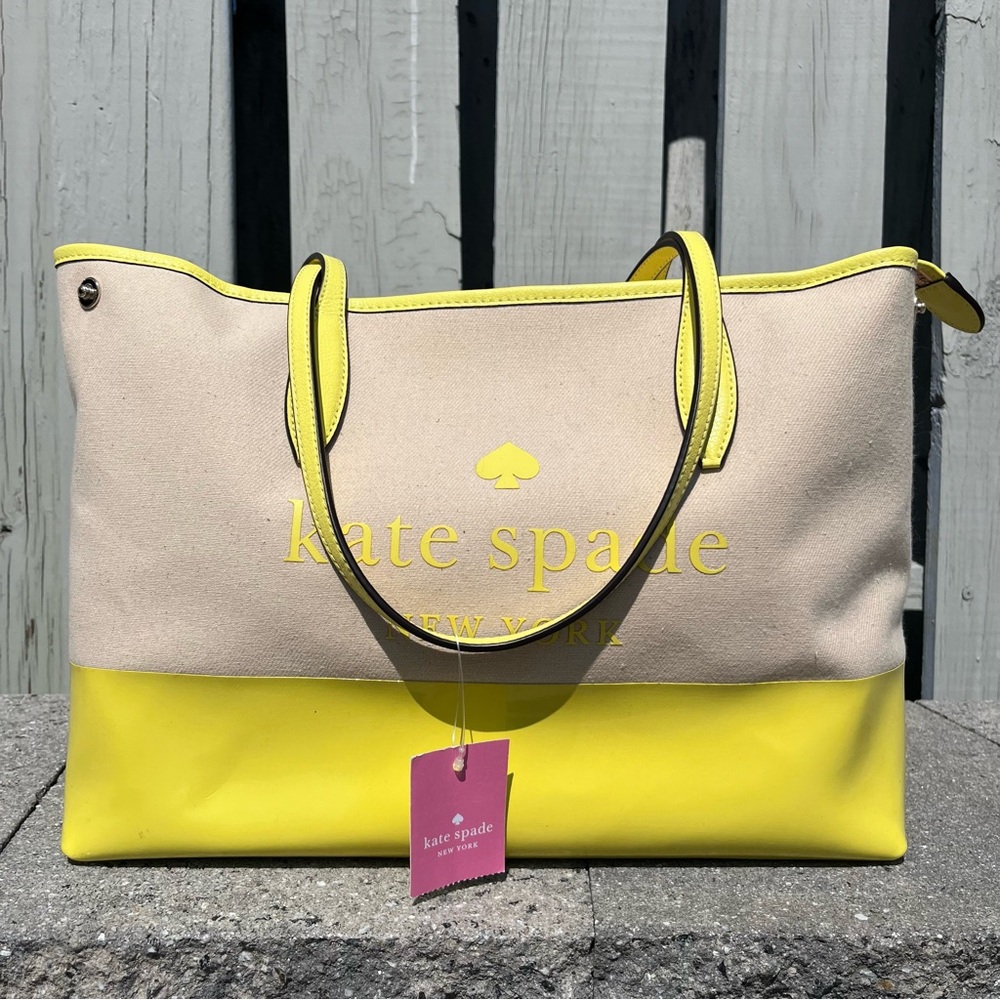 Kate Spade Vibrant Yellow Canvas Tote